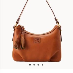 Dooney & Bourke Cognac Leather Shoulder Hobo with Tassels